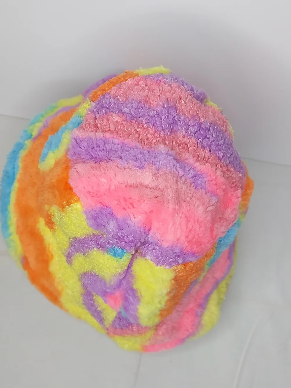 Colorful Rainbow Sherpa Bucket Hat